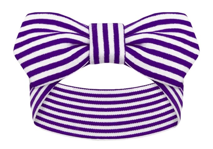 Creative Knitwear East Carolina Pirates Infant Girls Purple/White Striped Hair Knot Headband Embroidered Logo - Size Newborn - 4T