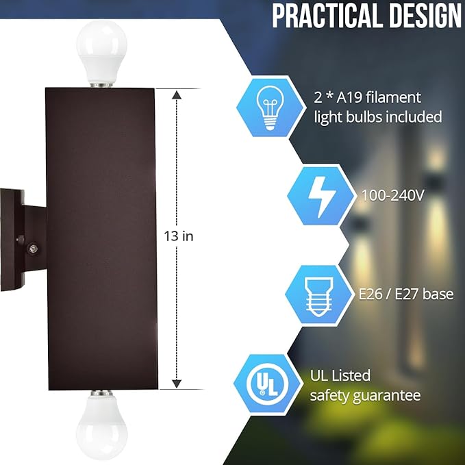 Modern Up Down Wall Lights Outdoor