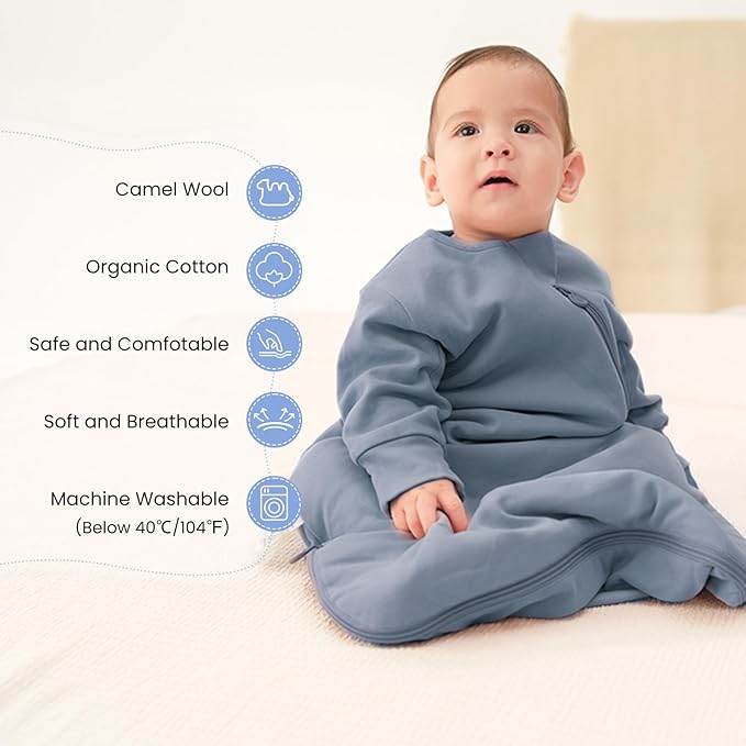 kaiya baby Unisex Sleeping Bag for Babies and Toddlers 2.5 Tog Sleep Sack, Long Sleeve Sleep Sack, Wearable Blanket Baby
