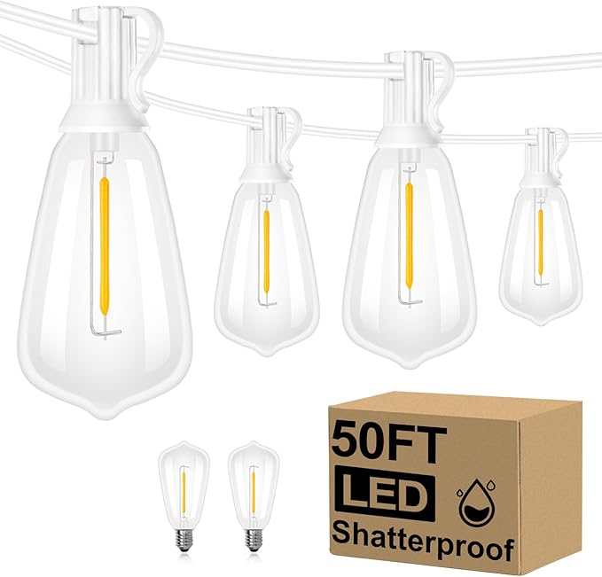 Brightever 50FT Outdoor String Lights Weatherproof, Patio Lights