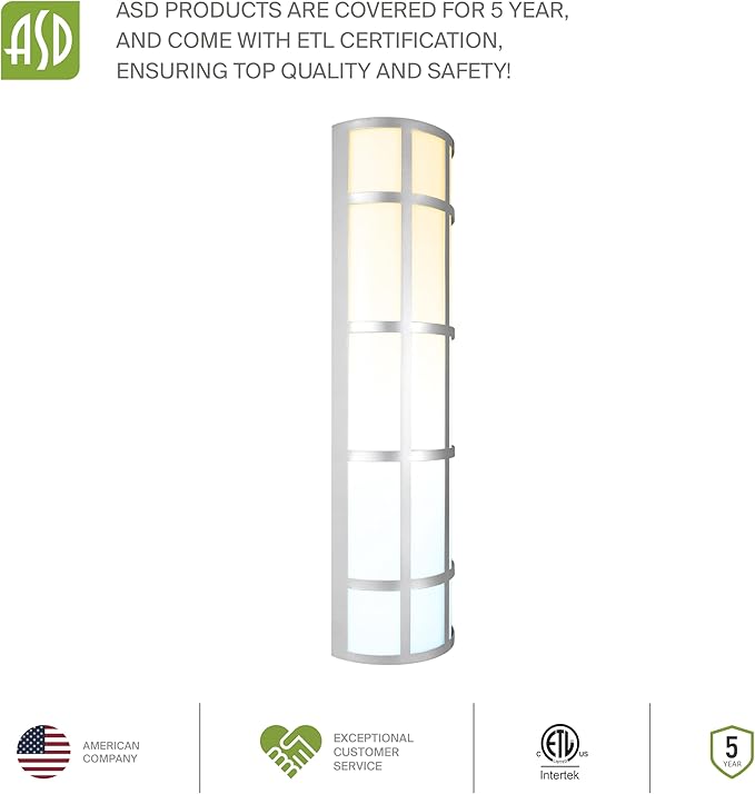 ASD 24 Inch LED Outdoor Wall Mount Light Fixture