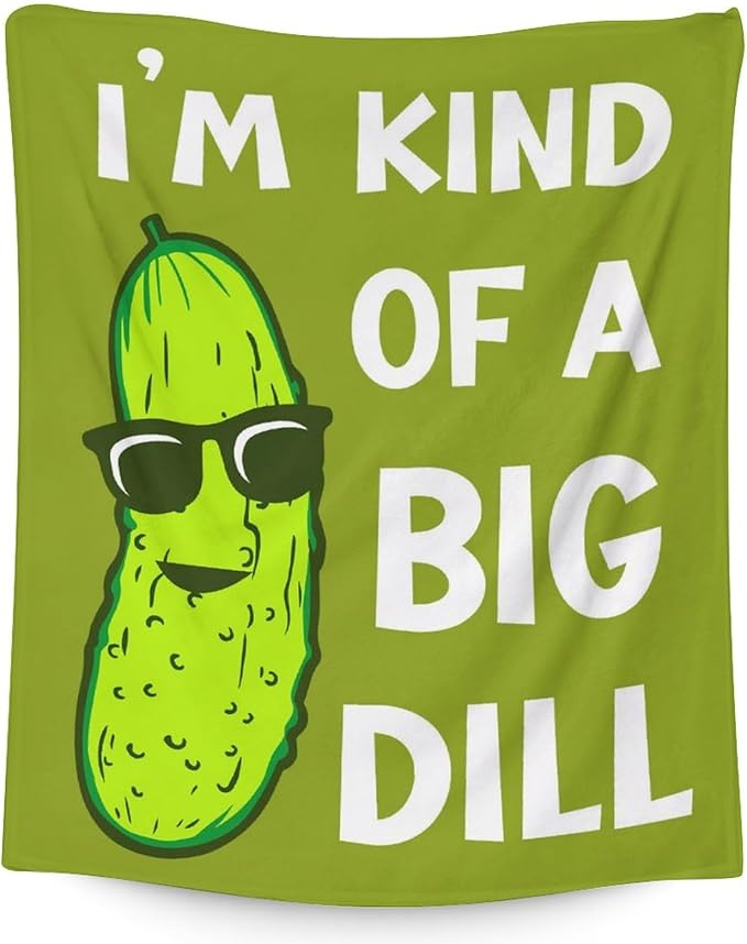 Pickle Throw Blanket for Girls Boys - 40x50 Inches Crib Size - Soft Fluffy Cozy Blankets Gift - Green Funny Blanket Throws for Travel, Office