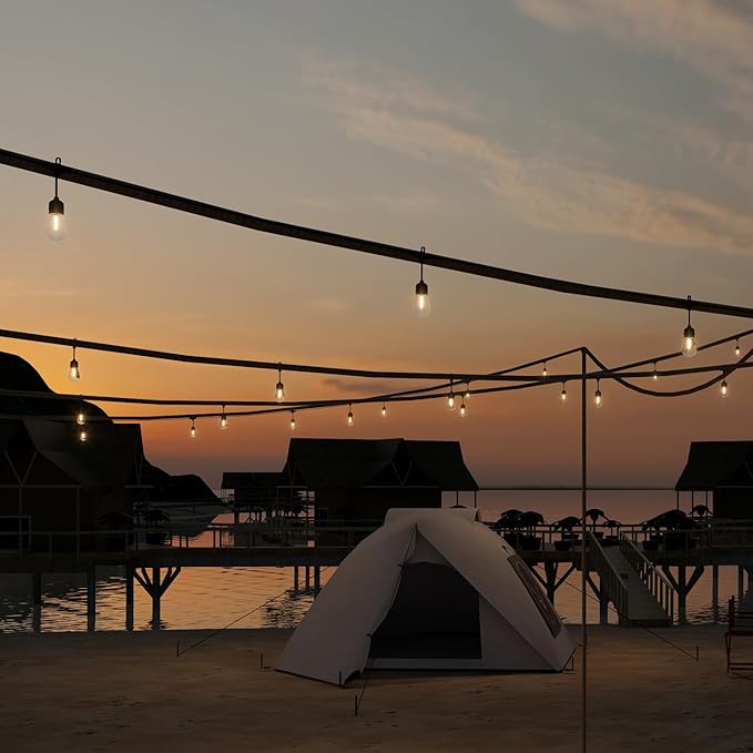 Outdoor String Lights 48 ft, LED Patio Lights