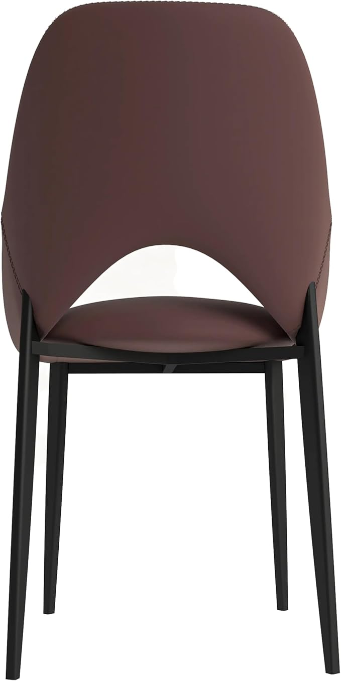 LeisureMod Amalfi Upholstered Fabric Dining Chair – Modern Side Chair with Iron Legs, Mid-Century Accent Chair for Dining Room or Kitchen