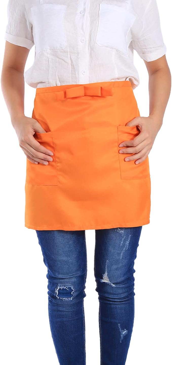 ZJchao Apron, Half Length Kitchen Aprons Aprons With Pockets for Kitchen or Serving