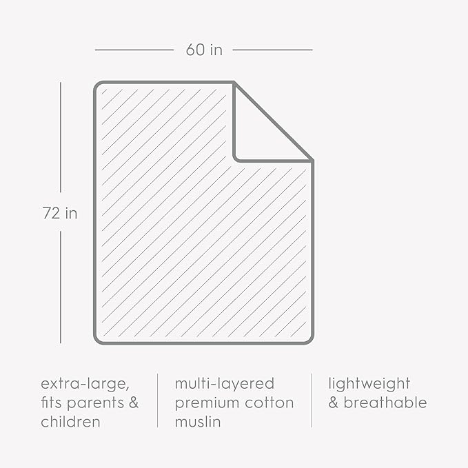 Little Unicorn Premium Quilted Throw | Super Soft, Multi-Layered Muslin XL Blanket| Great for Kids & Families (Taupe Cross)
