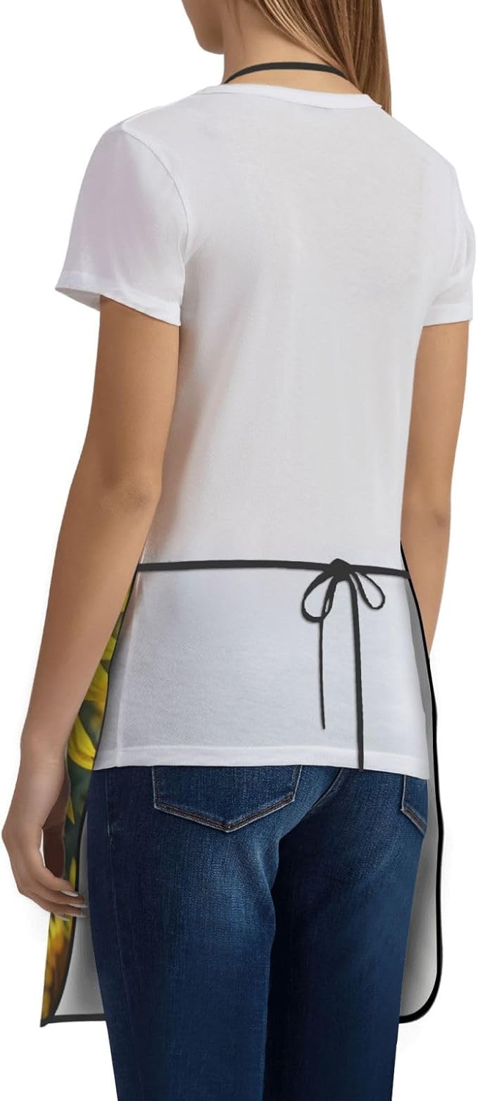Waterproof Apron Adjustable Bib for Women Men Tractor farm Cooking Aprons Chef Bibs with 2 Pocket
