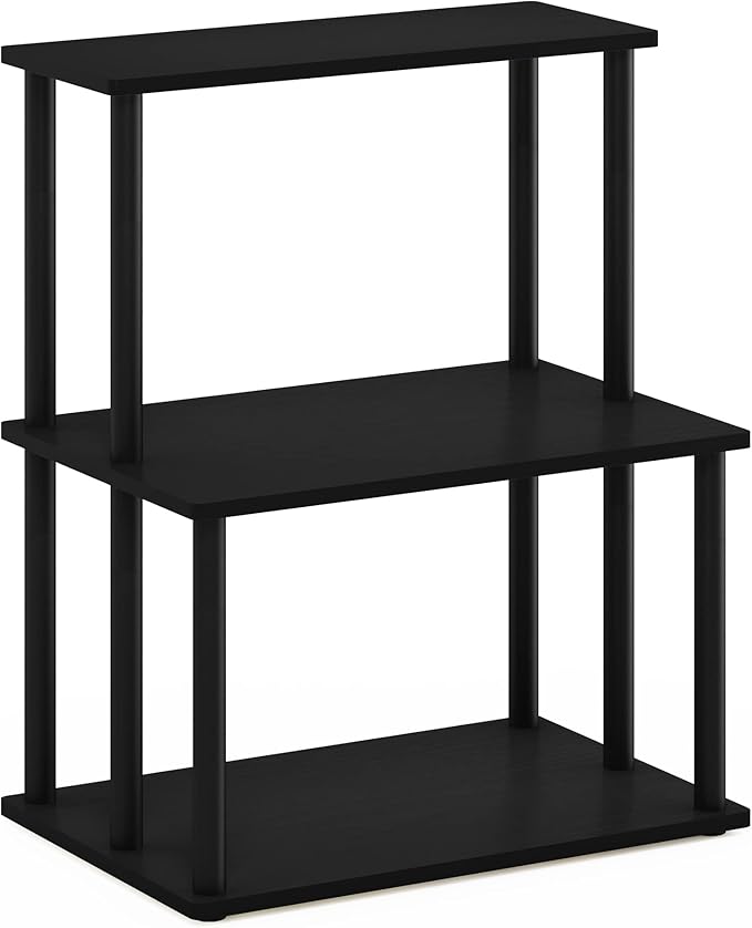 Furinno Turn-N-Tube 3-Tier Toolless Kitchen Storage Shelf, Americano/Black