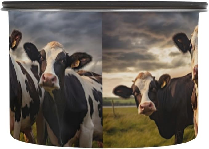 Farm Cows Coffee Canister 17oz Stainless Steel Airtight Food Storage Container with Lid for Beans/Cereal Preserval