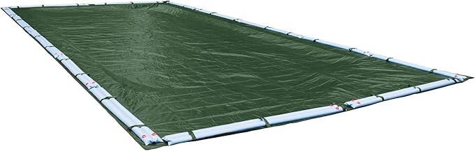 Robelle 20 x 45 ft Professional Green Winter Pool Cover for Inground Pools, 5 ft Overlap (25 x 50 ft Cover Size), Solid 12 x 12 Scrim, 3.7 oz/yd2, 15-Year Warranty, Style: 372045RA