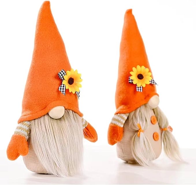 Gnomes Plush Decorations,Fall Decor Fall Gnome Plush Decoration for Home,Handmade Swedish Tomte Doll Mr and Mrs Scandinavian Gnomes,Fall Home Decor Thanksgiving Gnome Table Decorations,Girl