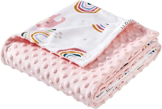 iEvolve Baby Nursery Bed Blankets Ultra Soft Double Layer Mini Blanket Minky Blanket Receiving Blankets Shower Gifts(30"*40",Rainbow)