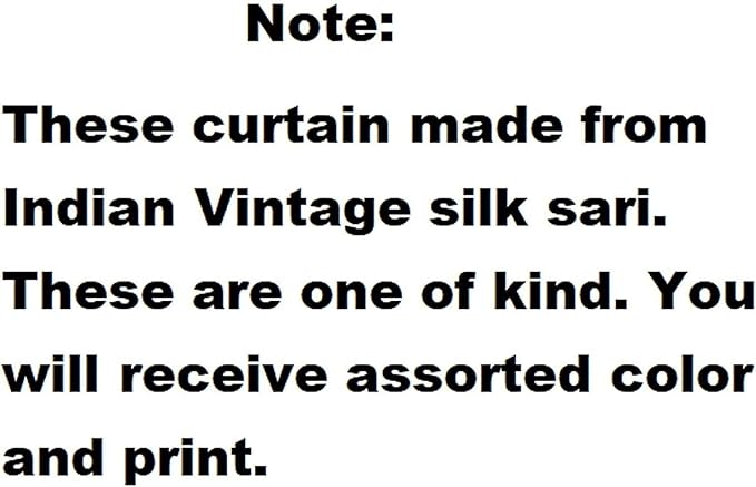YILLE 1 Piece Silk Saree Curtains - Boho Curtain, Window, Room Curtain for Home Decor LightWieght Aesthetic Vibe