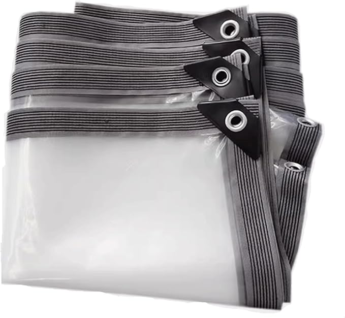 13x27 FT Heavy Duty Clear Waterproof Tarp, Transparent Vinyl Tarpaulin with Reinforced Grommets for Outdoor Garden Greenhouse, Patio, Porch, Chicken Coop, Camping Cover