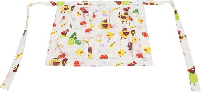 Qiilu Durable Canvas Egg Collecting Apron with Multiple Pockets for Gathering and Holding Chicken Eggs