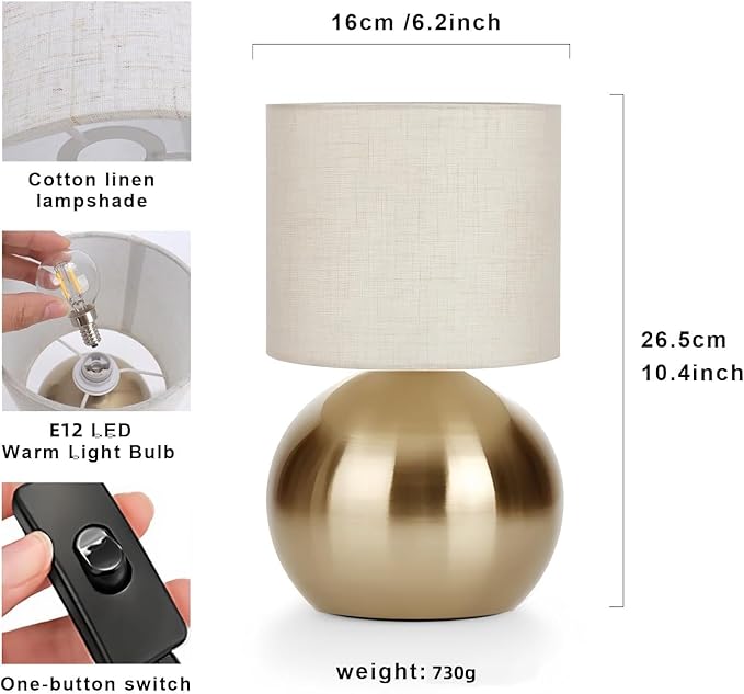 Modern Golden Small Table Lamp