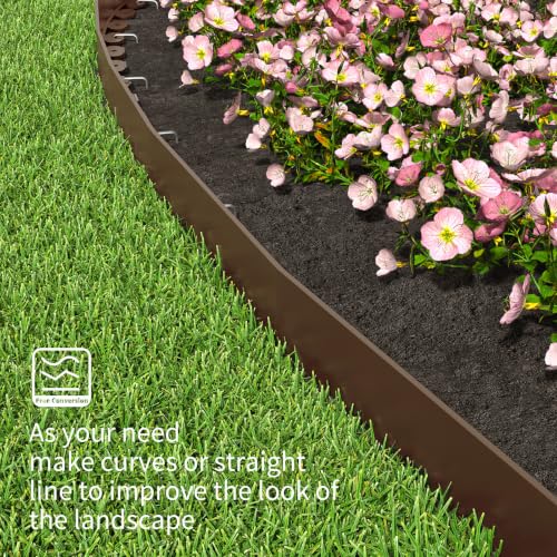 Landscape Edging 4 Inch Tall 20FT with 30Pcs Metal Spikes