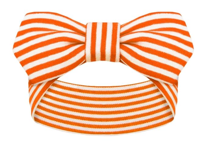 Creative Knitwear Syracuse Orange Infant Girls Orange/White Striped Hair Knot Headband Embroidered Logo - Size Newborn - 4T