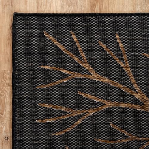 Washable Indoor Outdoor Rug 8x10 Modern Area Rugs Branch Pattern Non Shedding Waterproof Easy Clean Patio Deck Porch Living Room Bedroom Garden RV (80 Sq Ft)