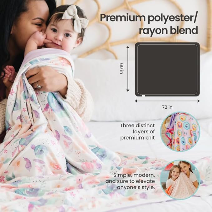 Copper Pearl Blitz Jumbo 3-Layer Toddler Blanket: Soft Quilts for Boys & Girls | Breathable, Cozy, Baby Quilt | 46x46 Premium Polyester/Rayon