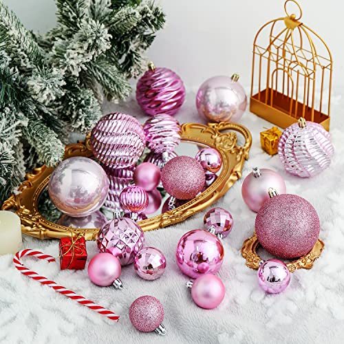 60mm 2.36" Christmas Ball Ornaments Shatterproof Christmas Ornaments Set Decorations for Xmas Tree Balls (34 Count)
