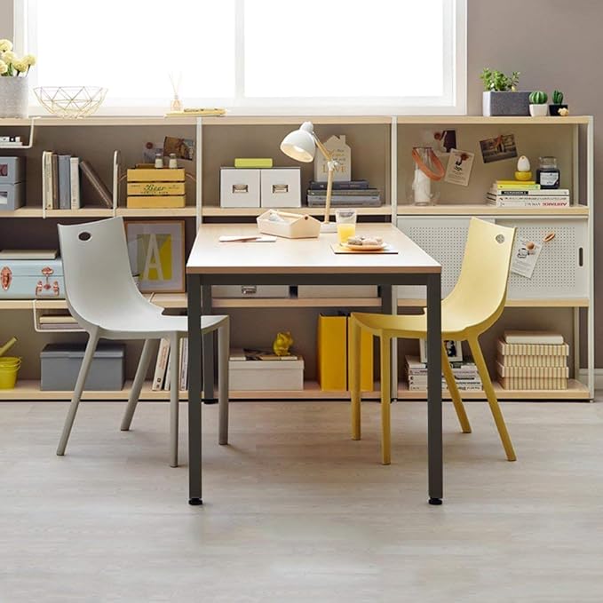 DlandHome 39 inches Small Computer Desk for Home Office Activity Table Writing Table for Small Spaces Study Table Student Laptop Desk Teak and Black DND-AC3BB-100