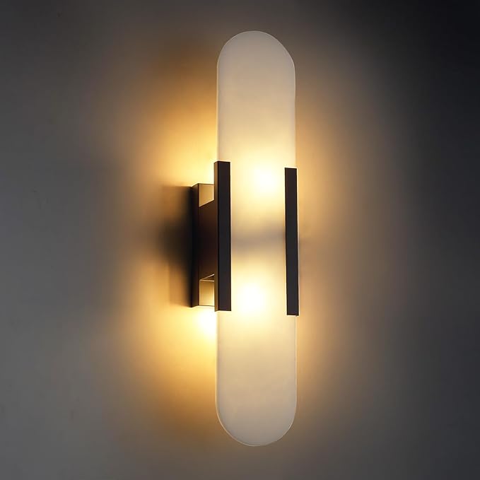Alabaster Wall Sconces, 19.7in Wall Sconce, Natural Marble Wall Sconces Wall