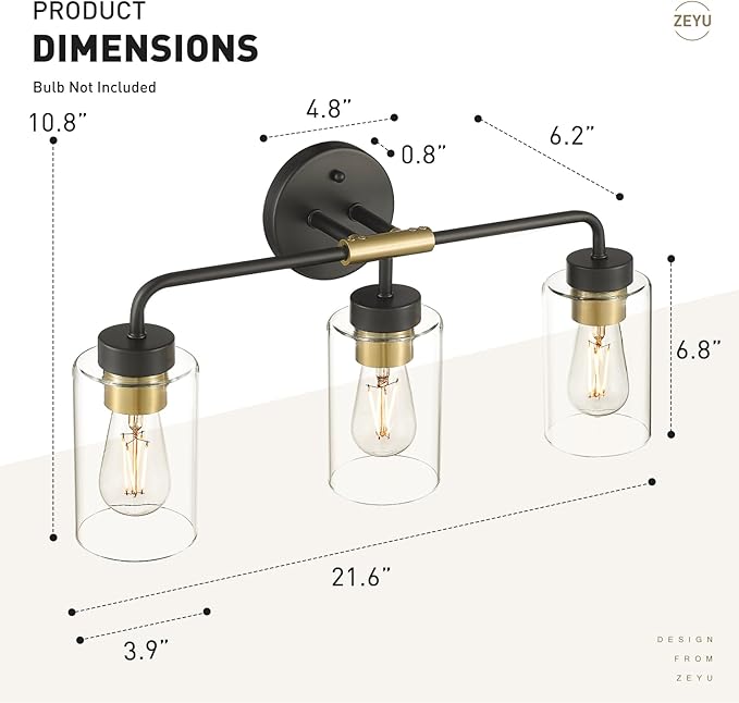 zeyu 3-Light Farmhouse Vanity Lights