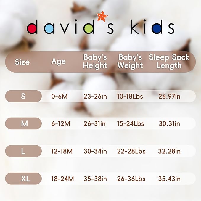 david's kids 3 Pack Warm Micro Fleece Baby Sleep Sack 6-12 Months, Soft Baby Wearable Blankets with 2-Way Zipper, Comfy Winter Sleeping Bags for Infant Newborn Girls Neutral, Medium Size, Floral