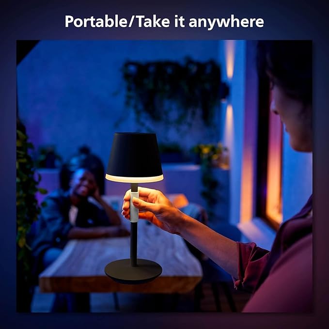 Philips Hue Go Smart Portable Table Lamp, 1 Pack, Smart LED Lamp