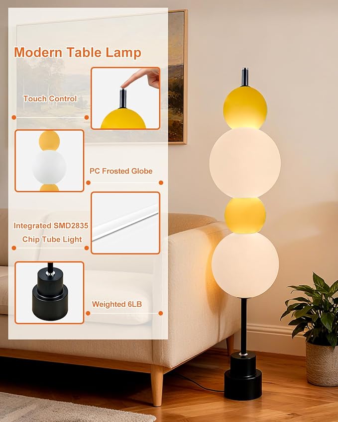 Yellow Globe Floor Lamp