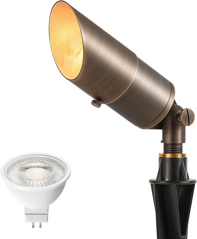 LUTEC Solid Brass Low Voltage Landscape Lighting, 12V Heavy Duty Waterproof