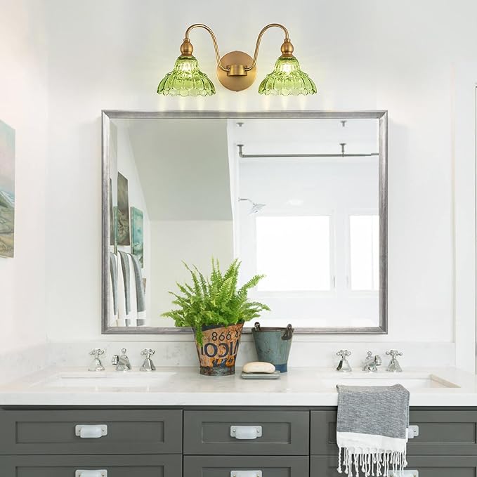 Vintage 2 Light Bathroom Vanity Light Bedroom Green Wall Sconces Vanity