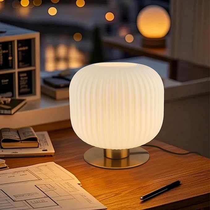 Bedroom Lamps Set of 2, MCM Table Lamp Vintage Nightstand Reading Lamp Small