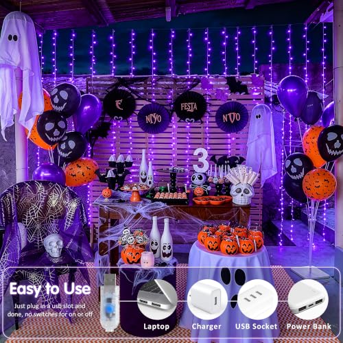 200 LED USB Purple Halloween Lights (6.5 Foot)