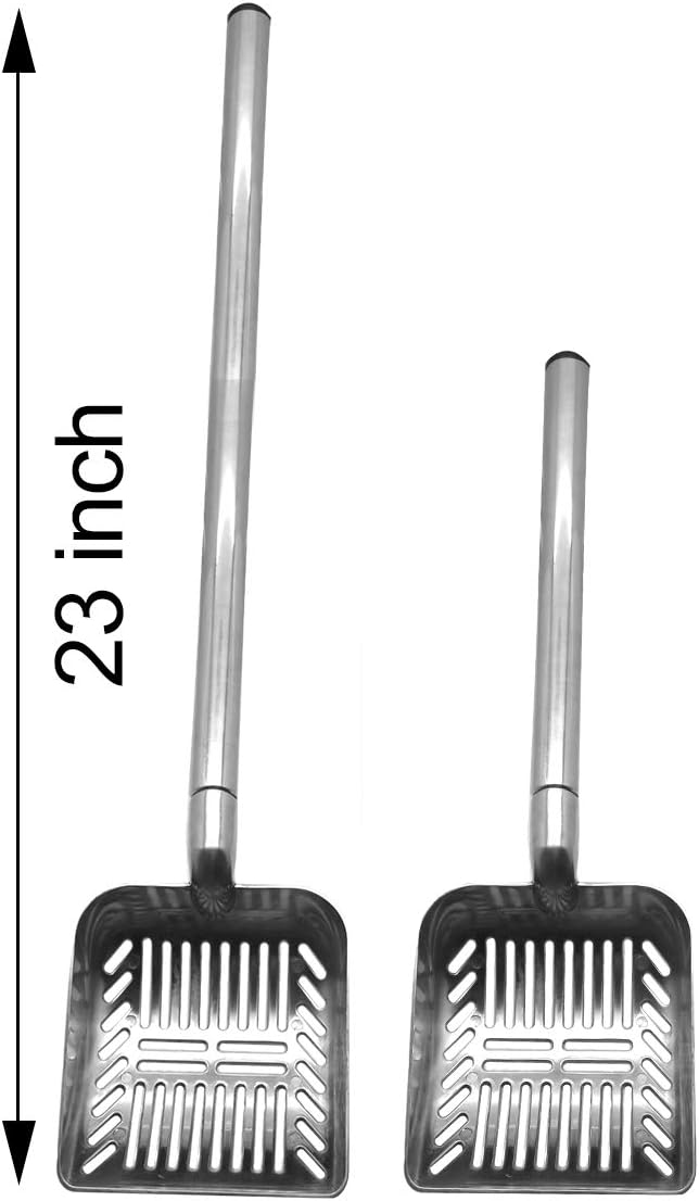 TOYPOPOR Stainless Steel Cat Litter Scoop 23 inches Telescoping Litter Scoop with Long Handle Perfect Scooper for Cats and Dogs