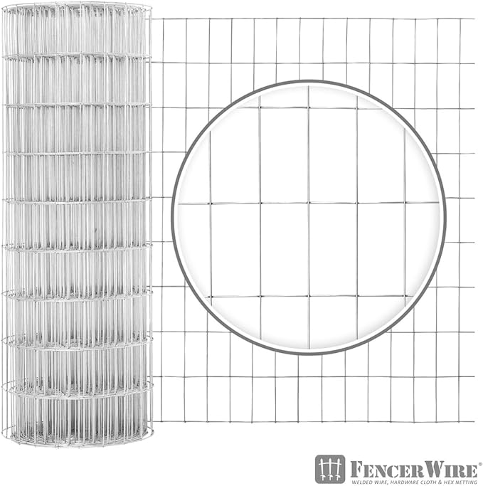 Fencer Wire Welded Wire Fence 12.5 Gauge, Galvanized Welded Fence Wire Roll, Mesh Size 2-Inch x 4-Inch, Hog Wire Fencing Cage, Multiple Use for Home Improvement & Animals Enclosure (2ft. x 50ft.)