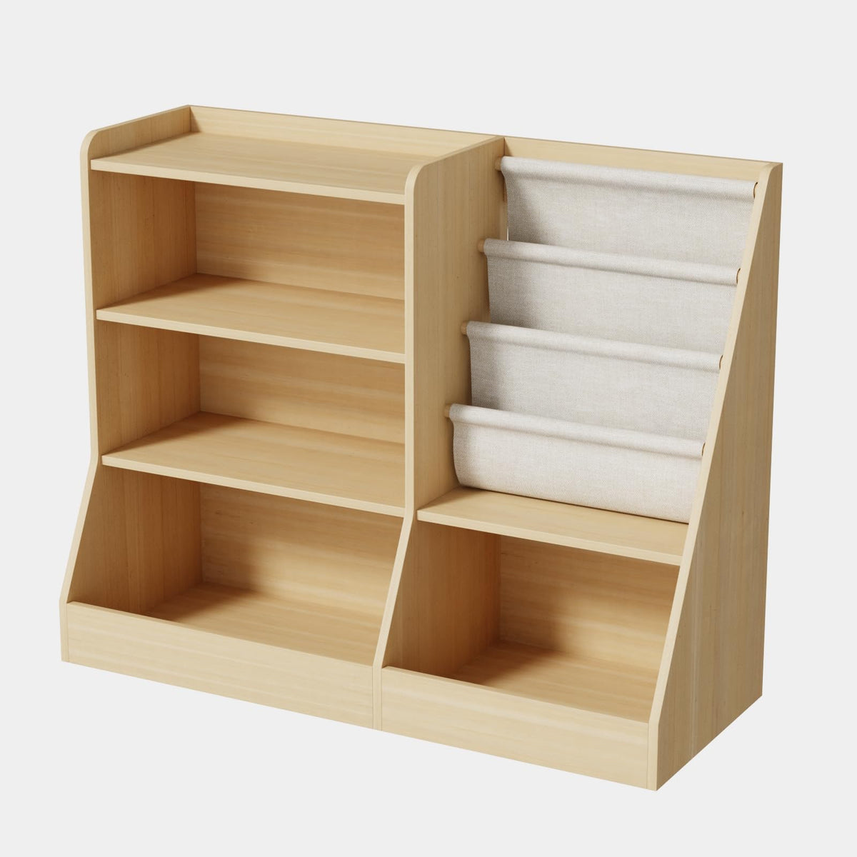 40" Large Kids Wooden Bookshelf and Toy Storage Organizer White
