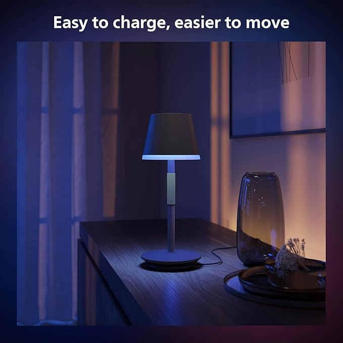 Philips Hue Go Smart Portable Table Lamp, 1 Pack, Smart LED Lamp