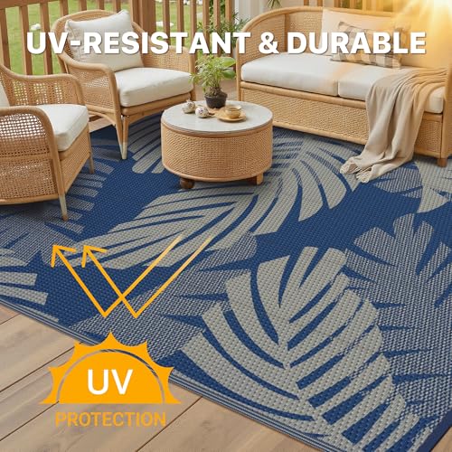 Outdoor Rug Waterproof Plastic Rugs for Patio (54 Sq Ft)