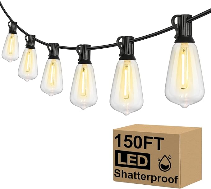 Brightever Outdoor String Lights 150FT, Patio Lights
