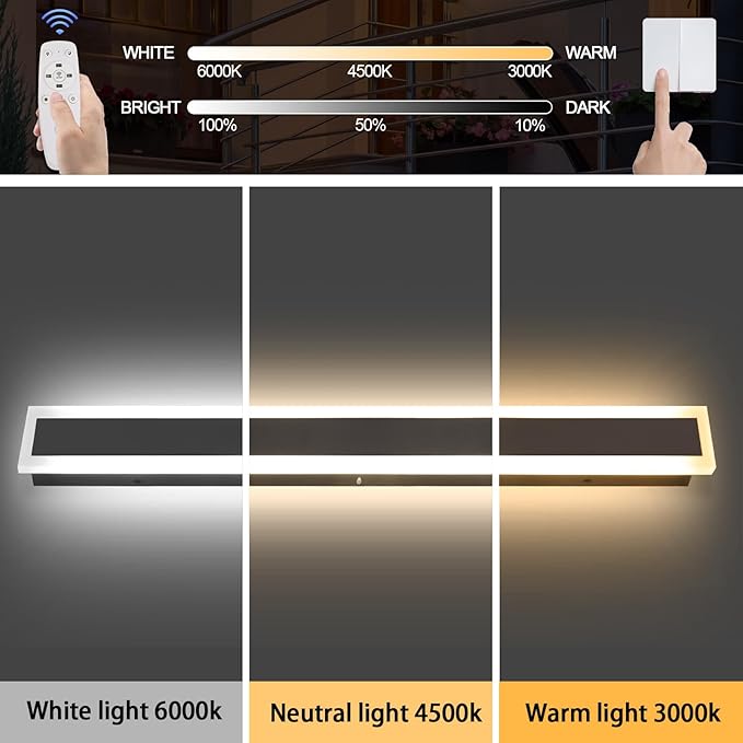 1 Pack 79inch Modern Outdoor Light LED 3000K-6000K Dimmable Outdoor Wall Lights
