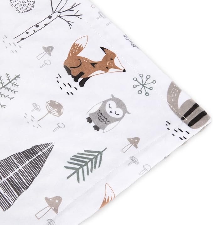 HOMRITAR Baby Blanket for Boys Girls Soft Plush Minky Blanket with Double Layer Dotted Backing for Toddler with Forest Foxes Multicolor Printed 30 x 40 Inch (75 x 100 cm)