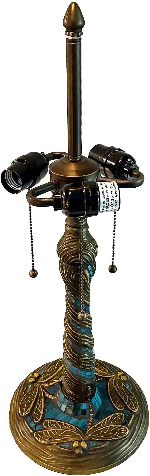 Bieye LB002 Tiffany Style Twisted Dragonfly Table Lamp Base