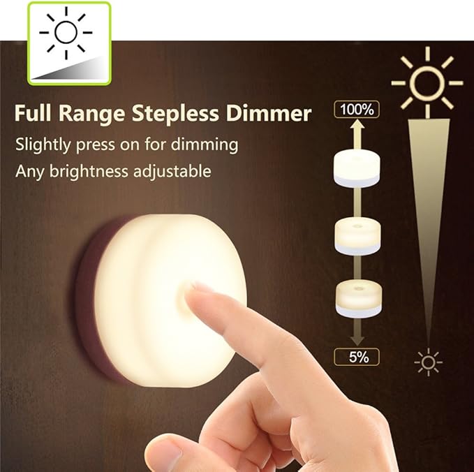 Rechargeable Mini Touch Night Light, Wireless LED Lamp for Kids - Portable, Dimmable Nursery Lamp