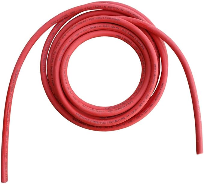 WindyNation 6 Gauge AWG (3 Feet Black + 3 Feet Red) Power Inverter Battery Cable Wire Kit for DC to AC Inverters RV, Car, Solar, Marine, Off-Grid