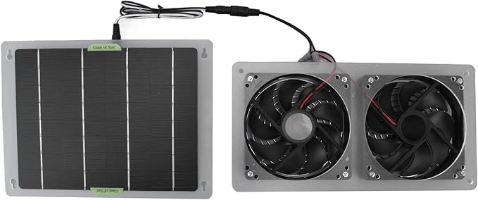 DAUERHAFT 100W Compact Solar Exhaust Ventilation Fan and Chicken Coop Fan for Greenhouses, Doghouses, Sheds