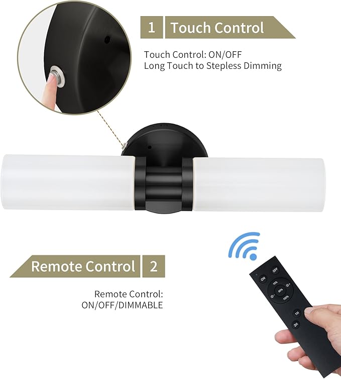 Rechargeable Battery Operated Wall Sconce, 8000mAh Cordless Wall Light