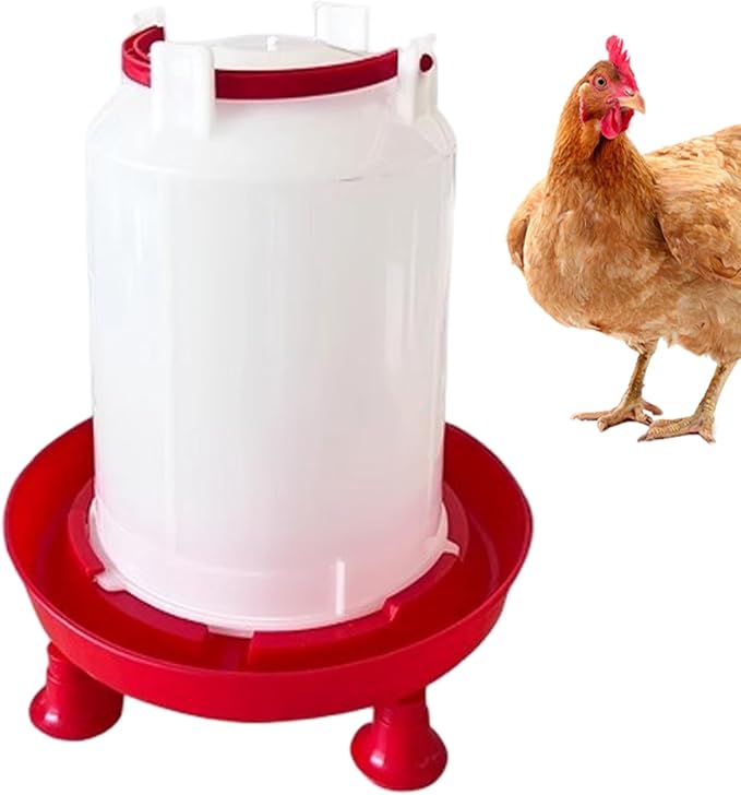 Heated Chicken Waterer for Winter, Heated Chicken Waterer 3L Thicken Plastic, Removable Water Heater with Leg Support & Handle, Poultry No Waste for Coop