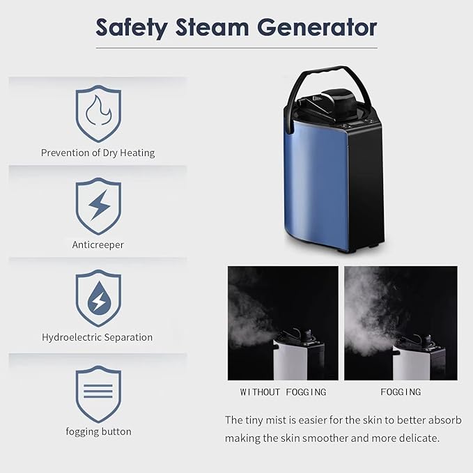 Portable Sauna, Sauna Box for Home, Personal Steam Sauna, Foldable Sauna with 3L, up to 90min,800W Steam Sauna Generator with Safety Protection, Remote Control & Portable Chair, UL Certified
